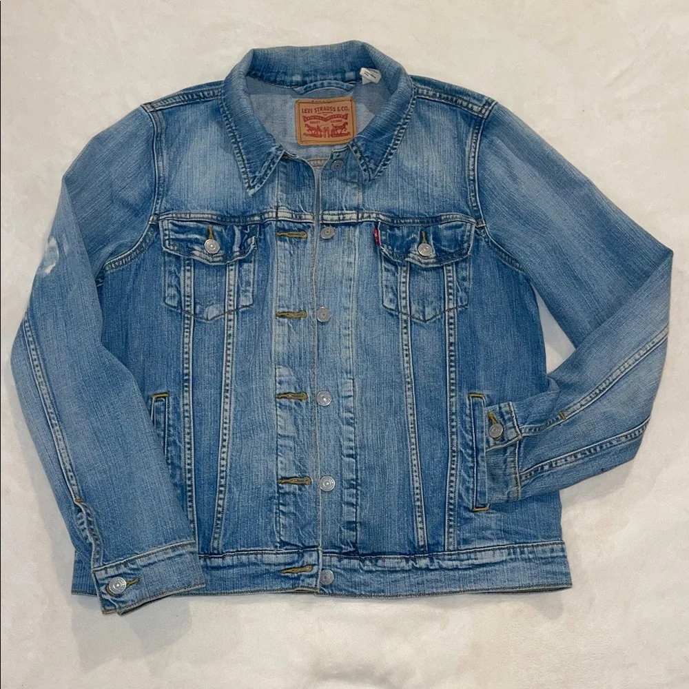 Classic Levi’s Medium Wash Denim Jacket, Size Large - Picture 3 of 10